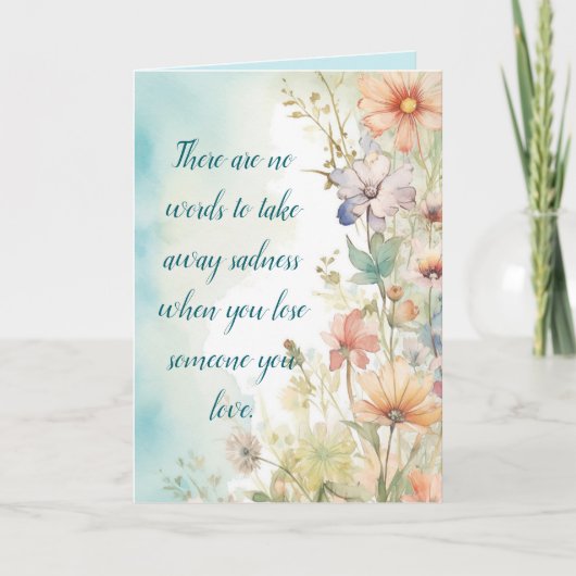 FLORAL SWEEP SYMPATHY CARD BEDANKKAART (Voorkant)