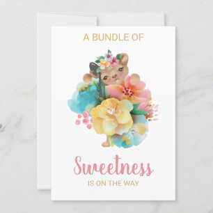 ** Floral Sweet Beer Baby shower Uitnodiging