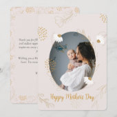 Floral Sweet Elegant Foto Moederdag Kaart (Voorkant / Achterkant)