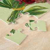 Floral Sweet Pas Roze Geel Grijs Bouquet Legpuzzel (Zijkant)