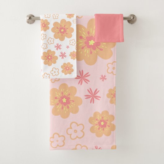  Floral Sweet Pattern Bad Handdoek (Insitu)