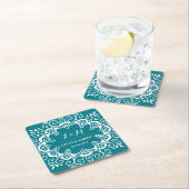  Floral Swirl Art Ornament Wedding Party Kartonnen Onderzetters (Insitu)