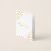 Floral Swirl Corner Dank u Folie Kaarten (Voorkant)
