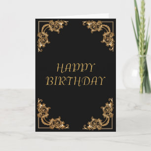  floral swirl damask happy verjaardagskaart kaart