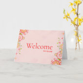 Floral Swirl Decorative Boarder met Welkom Kaart (Gele Bloem)