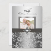 Floral Swirl Foto 50th Wedding Jubileum Invite Kaart (Voorkant)