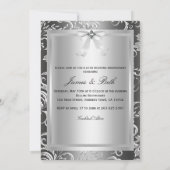 Floral Swirl Foto 50th Wedding Jubileum Invite Kaart (Achterkant)