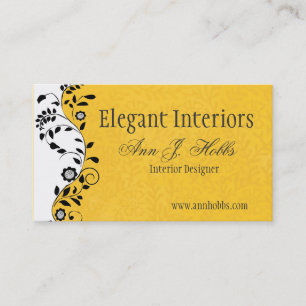  Floral Swirl Interior Designer Elegant Visitekaartje