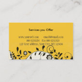 Floral Swirl Interior Designer Elegant Visitekaartje (Achterkant)