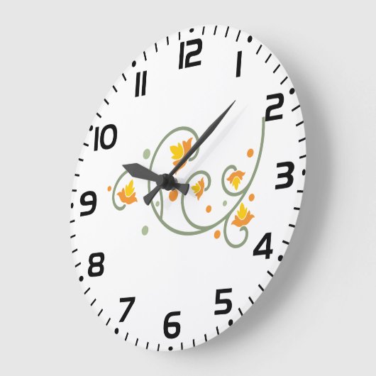 Floral Swirl Pattern met Sinaasappel en Gele Bloem Grote Klok (Hoek)