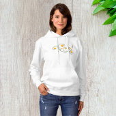 Floral Swirl Pattern met Sinaasappel en Gele Bloem Hoodie