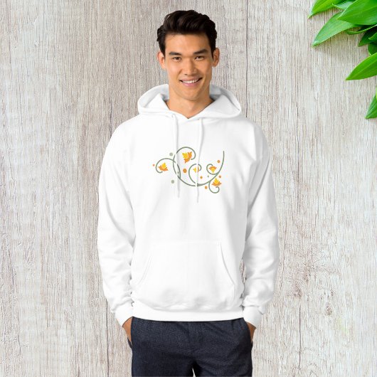 Floral Swirl Pattern met Sinaasappel en Gele Bloem Hoodie