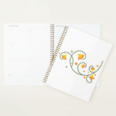 Floral Swirl Pattern met Sinaasappel en Gele Bloem Planner (Display)