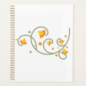 Floral Swirl Pattern met Sinaasappel en Gele Bloem Planner (Voorkant)