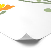 Floral Swirl Pattern met Sinaasappel en Gele Bloem Poster (Hoek)