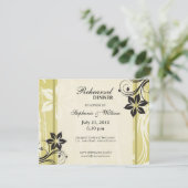 Floral Swirl Rehearsal Dinner Kaart (Staand voorkant)
