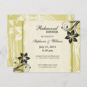 Floral Swirl Rehearsal Dinner Kaart (Voorkant / Achterkant)