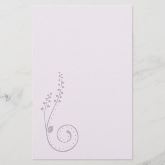 Floral Swirl Stationery Briefpapier (Voorkant)