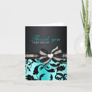 Floral Swirl Sweet Sixteen Dank je wel kaart