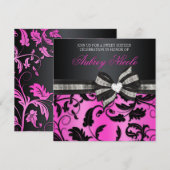 Floral Swirl Sweet Sixteen nodigt uit met juwelen. Kaart (Voorkant / Achterkant)