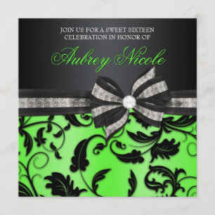 Floral Swirl Sweet Sixteen nodigt uit met juwelen. Kaart