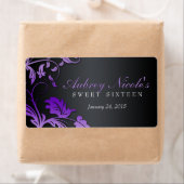 Floral Swirl Sweet Zestien Waterfles Etiket (Insitu)