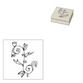 Floral Swirl Wood Art Stamp Rubberstempel (Gestempeld)