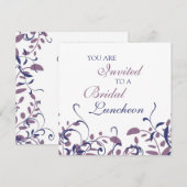 Floral Swirls Bridal Luncheon Invitation Cards Kaart (Voorkant / Achterkant)