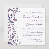 Floral Swirls Bridal Luncheon Invitation Cards Kaart (Achterkant)