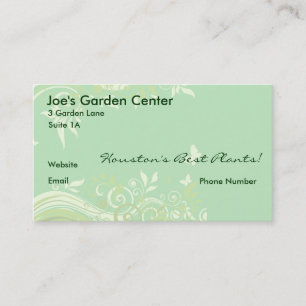 Floral Swirls in Hues of Fresh Green Visitekaartje