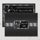 Floral Swirls Invitation Kaart (Voorkant / Achterkant)