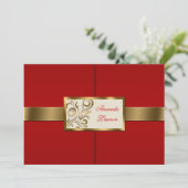 Floral Swirls Invitation Kaart (Staand voorkant)