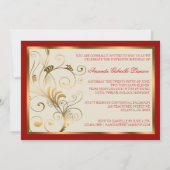 Floral Swirls Invitation Kaart (Achterkant)