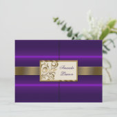 Floral Swirls Invitation Kaart (Staand voorkant)
