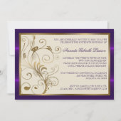Floral Swirls Invitation Kaart (Achterkant)
