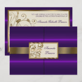 Floral Swirls Invitation Kaart (Voorkant / Achterkant)