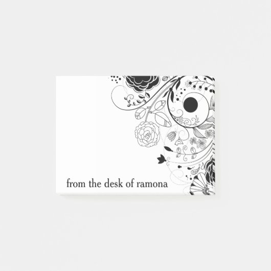 Floral Swirls Post-it® Notes (Voorkant)