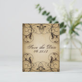  Floral Swirls sparen de Datum Save The Date (Staand voorkant)