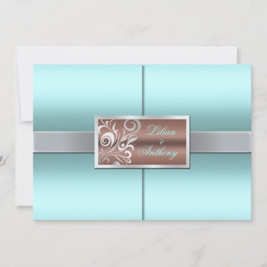 Floral Swirls Wedding Invitation Kaart (Voorkant)