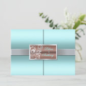 Floral Swirls Wedding Invitation Kaart (Staand voorkant)