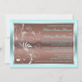 Floral Swirls Wedding Invitation Kaart (Achterkant)