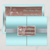 Floral Swirls Wedding Invitation Kaart (Voorkant / Achterkant)