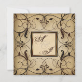  Floral Swirls Wedding Invite Kaart (Voorkant)