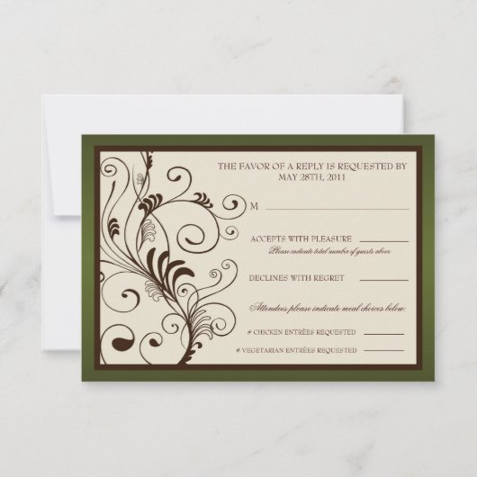 Floral Swirls Wedding RSVP (Achterkant)