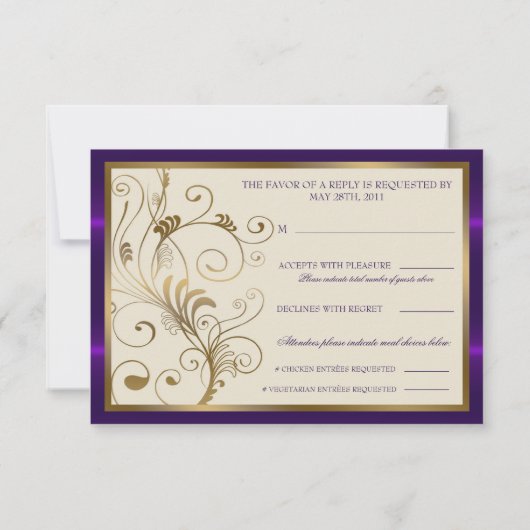 Floral Swirls Wedding RSVP (Achterkant)