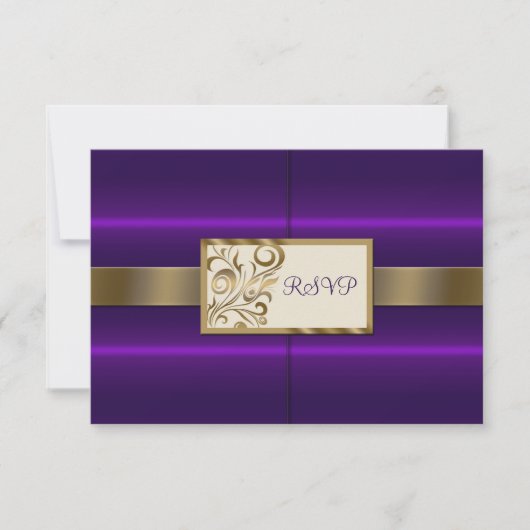Floral Swirls Wedding RSVP Kaartje (Voorkant)
