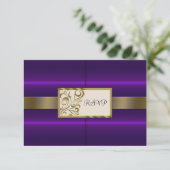Floral Swirls Wedding RSVP Kaartje (Staand voorkant)