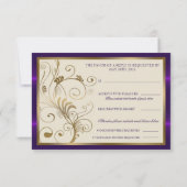 Floral Swirls Wedding RSVP Kaartje (Achterkant)