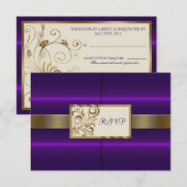 Floral Swirls Wedding RSVP Kaartje (Voorkant / Achterkant)