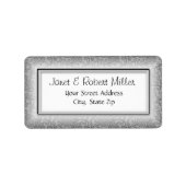 Floral Swirls Zilveren Adresetiketten Etiket (Voorkant)